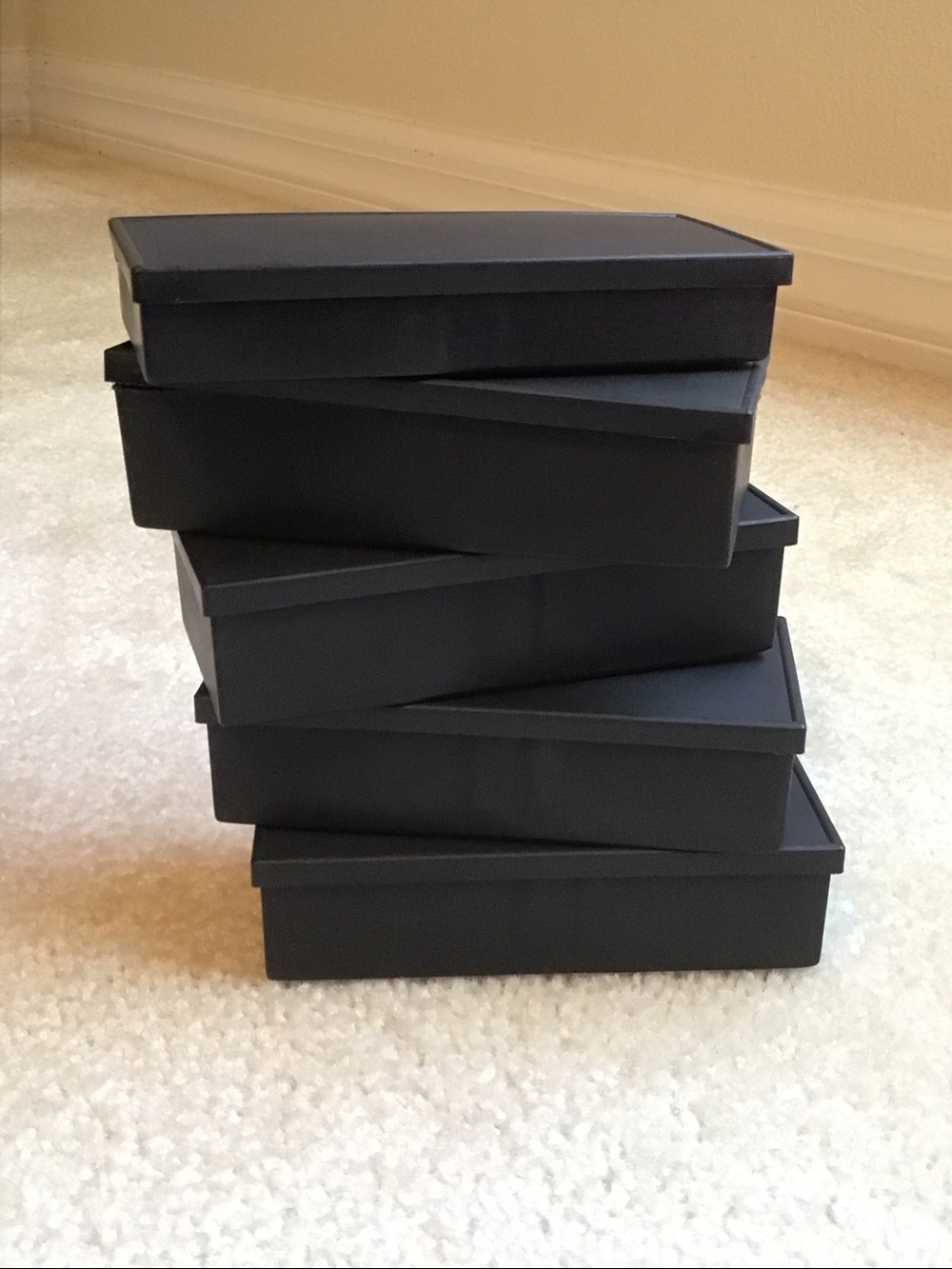 Set of 5 Vintage 35mm Slide Storage Boxes/Containers, Black